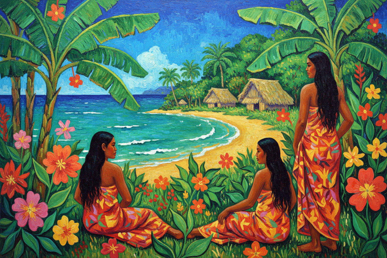 Paysages de Tahiti - Style Gauguin Vif - Ohmygourd